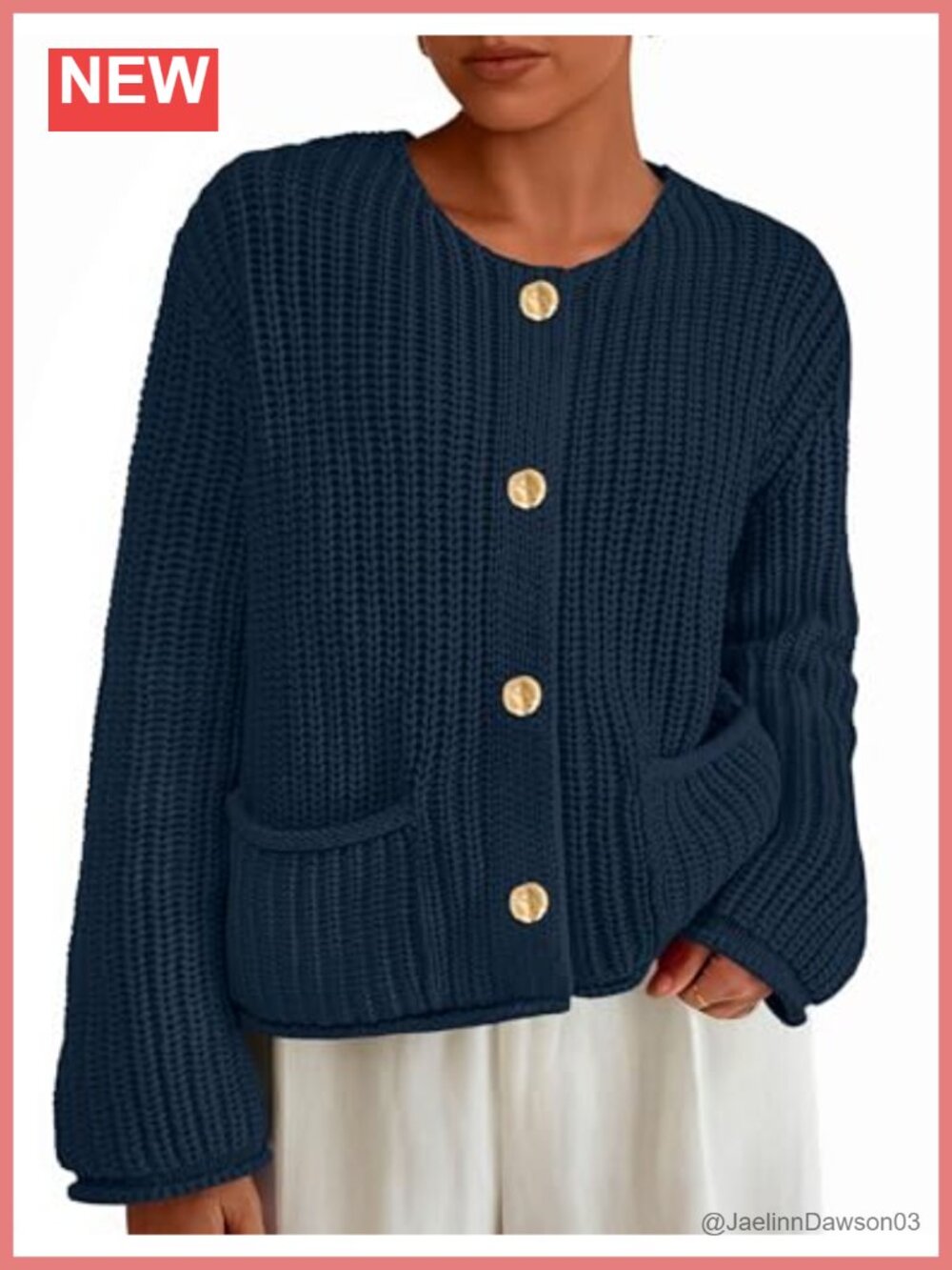 Women's Oversized Chunky Knit Open Front Cardigan Sweater with Pockets